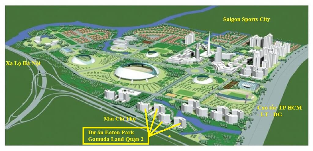 Quy hoạch khu TDTT Rạch Chiếc Liền kề Sài Gòn Sports city
